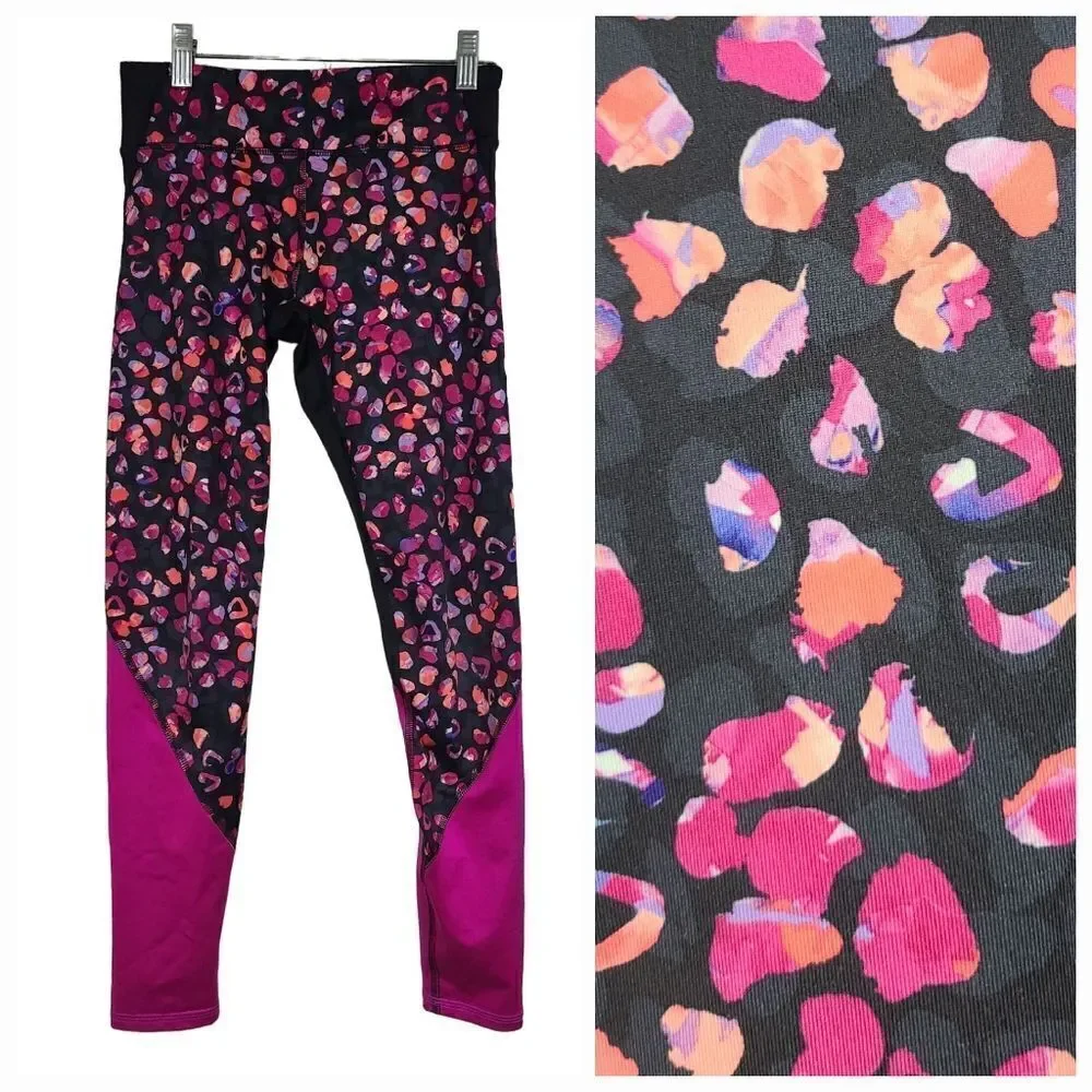 Old Navy Active Girls L 10/12 Pink Dot Legging Quick Dry Workout Yoga Pants
